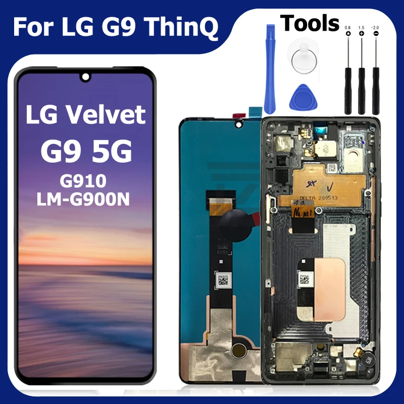 Pantalla T&Aacute;CTIL PARA LG Velvet G9 5G ThinQ LC, montaje de digitalizador, Super AMOLED, G910, LM-G900N, pieza de repuesto-0