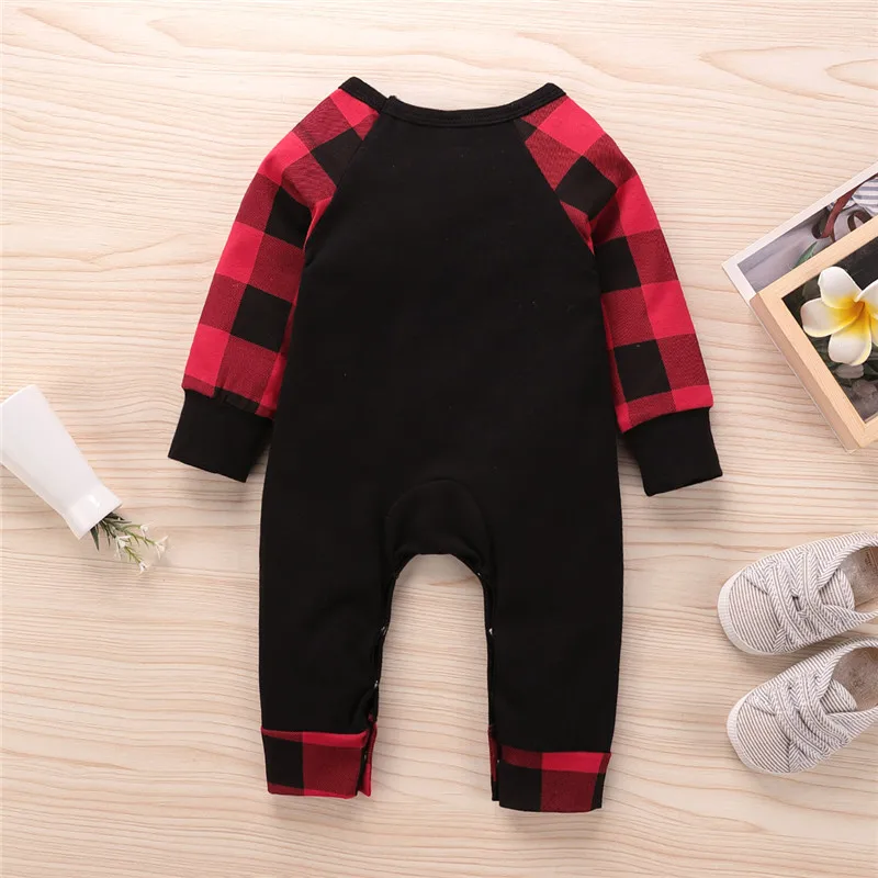 Рождественский комбинезон для новорожденных мальчиков и девочек с длинным