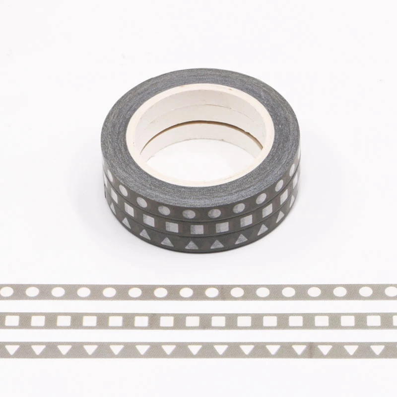 

10 sets/lot Cute Round Triangle Square Shape Skinny Washi Tapes DIY Scrapbooking Planner Adhesive Masking Tapes School Supply