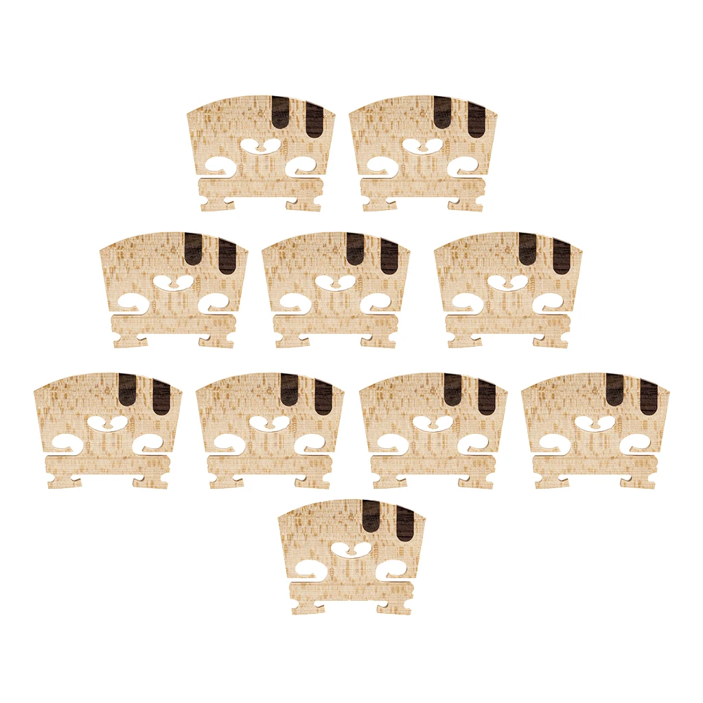 

10Pcs Violin Ebony Inlay E A String Violin Bridge for 4-4 Violin Parts