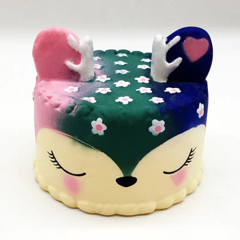 Каваи красочный олень торт Единорог Мягкая еда медленно восстанавливает форму