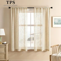 tps 2 pieces multi colors textured tulle short sheer curtains for living room bedroom kitchen window treatment small curtains