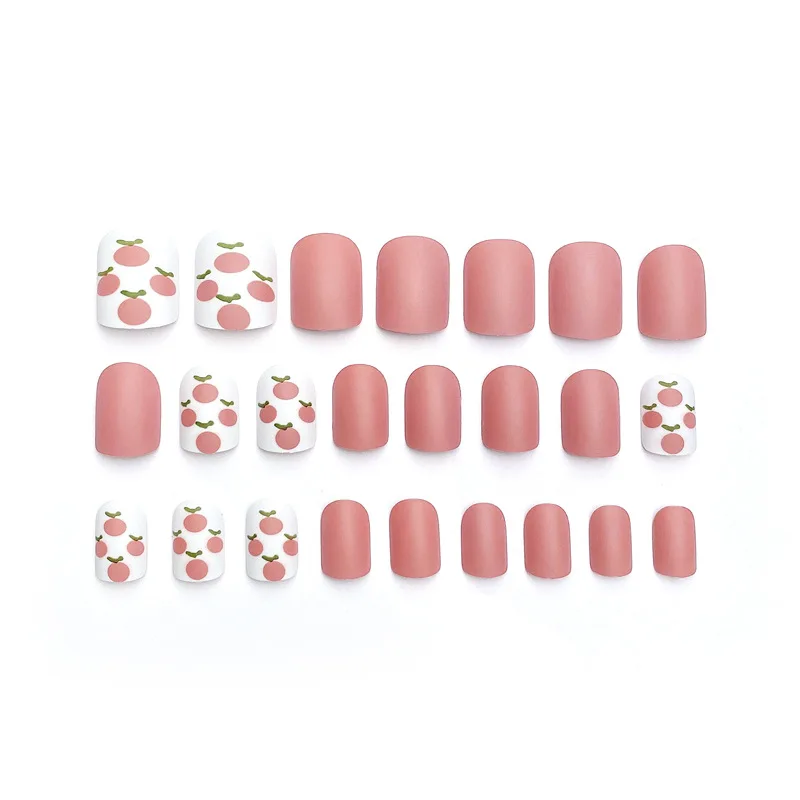 New Cute Matte Frosted Short Fake Nails Finished Nail Patch DIY Art Jewelry Decorative Accessories 24pcs/box | Красота и здоровье
