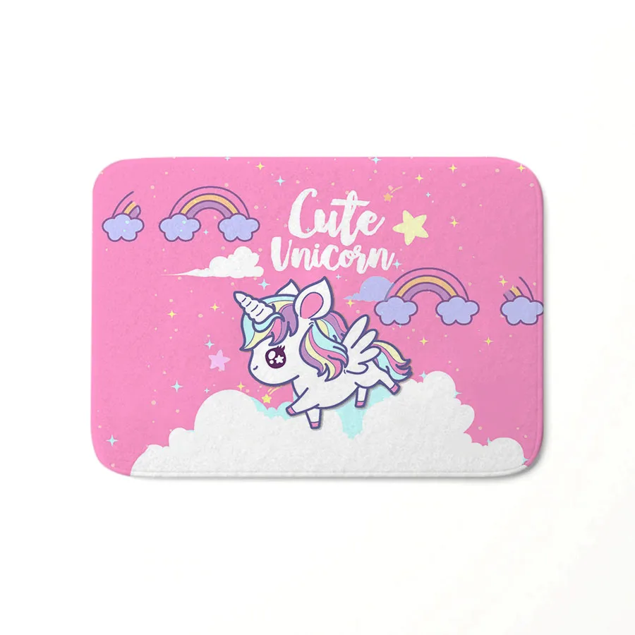 Мультяшные розовые милые радужные единороги приветственные Коврики для пола