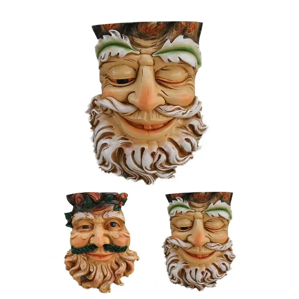 

Hanging Pendant Realistic Wall Mountable Resin Decorative Old Man Face Ornament for Home