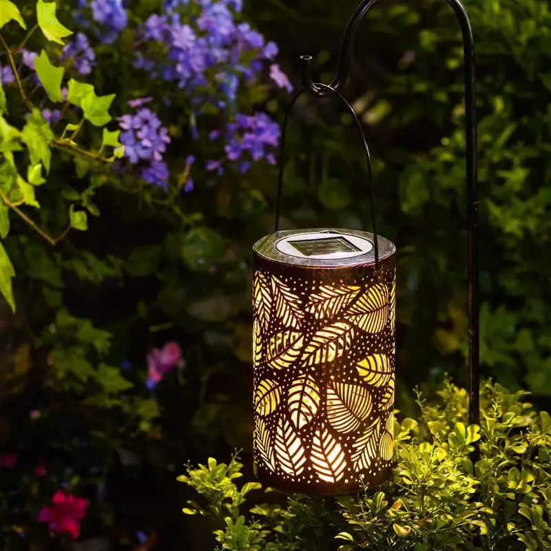Solar Garden Light Metal Hollow Projection Hanging Lamp for Outdoor Yard Pathway Lawn Decoration Power | Дом и сад