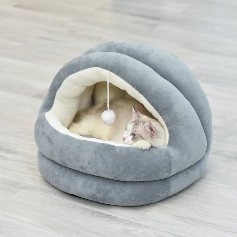 

Self Warming Burrow Cat Bed, Pet Tent Soft Cave Bed for Dogs and Small Cats, Super Soft Pet Supplies, Anti-Slip Bottom