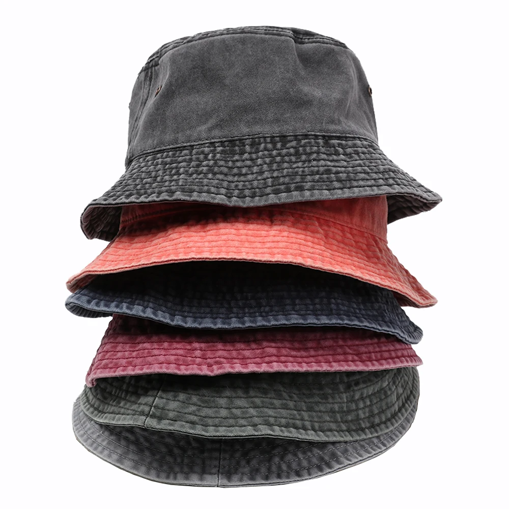 

New Unisex Cotton Bucket Hats Women Summer Sunscreen Panama Hat Men Pure Color Sunbonnet Fedoras Outdoor Fisherman Hat Beach Cap
