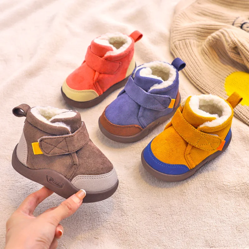 Toddler Baby Boots Winter Boys Girl Warm Baby Snow Boots Plush Soft Bottom Infant Shoes Newborn Baby Outdoor Sneakers Kids Shoes