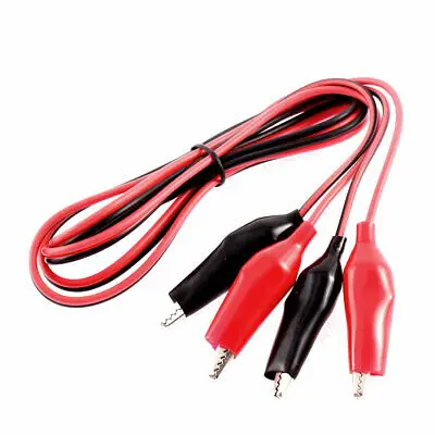 

Insulated Dual Line Jumper Probe Alligator Clips Test Work Wire 1M Long