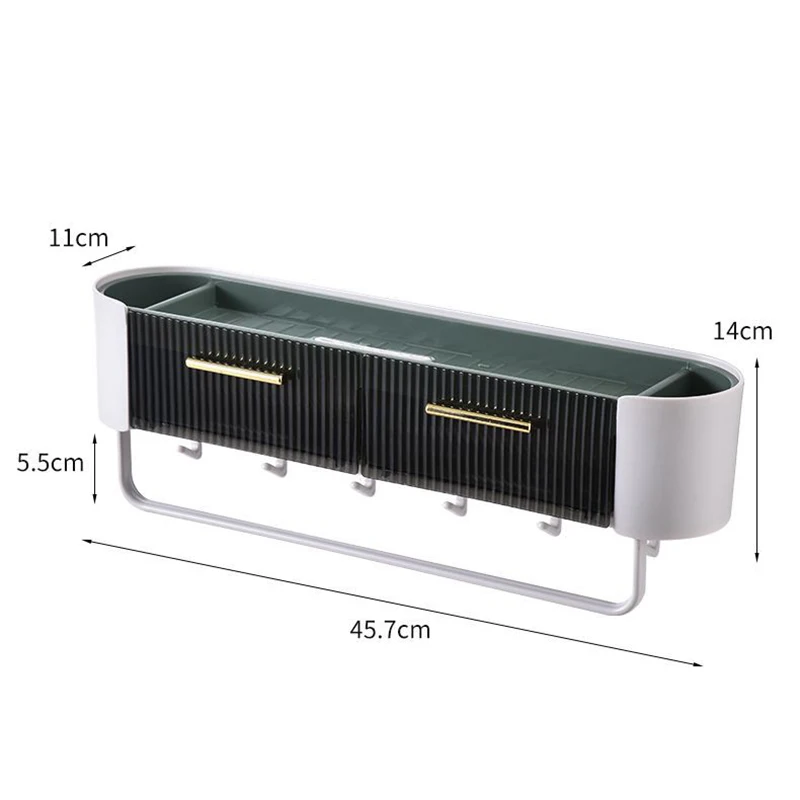 

MUSAMBAN Wall-Mounted Bathroom Shelf Organizer Storage Rack Multifunction Shampoo Holder Household Bathroom Accessories Set