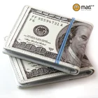 Милые двойные 100 USD доллар США бумажник кошелек новинка подарок подростков Студент мужской мужские женские монет чехол Искусственная кожа новый