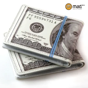 Милые двойные 100 USD доллар США бумажник кошелек новинка подарок подростков Студент мужской мужские женские монет чехол Искусственная кожа новый