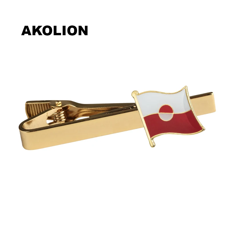 Классический металлический зажим для галстука с итальянским флагом Золотой