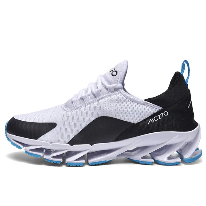 White Blue VSIOVRY/Новые демпфирующие кроссовки для бега, мужские кроссовки с лезвием, дышащие спортивные кроссовки для бега, спортивная обувь с мягкой подошвой, кроссовки для мужчин - Цвет: White Blue