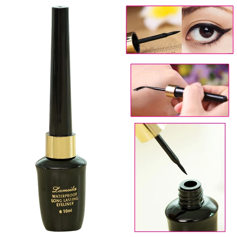 10 мл/бутылка жидкая подводка для глаз водостойкая стойкая Черная Косметическая