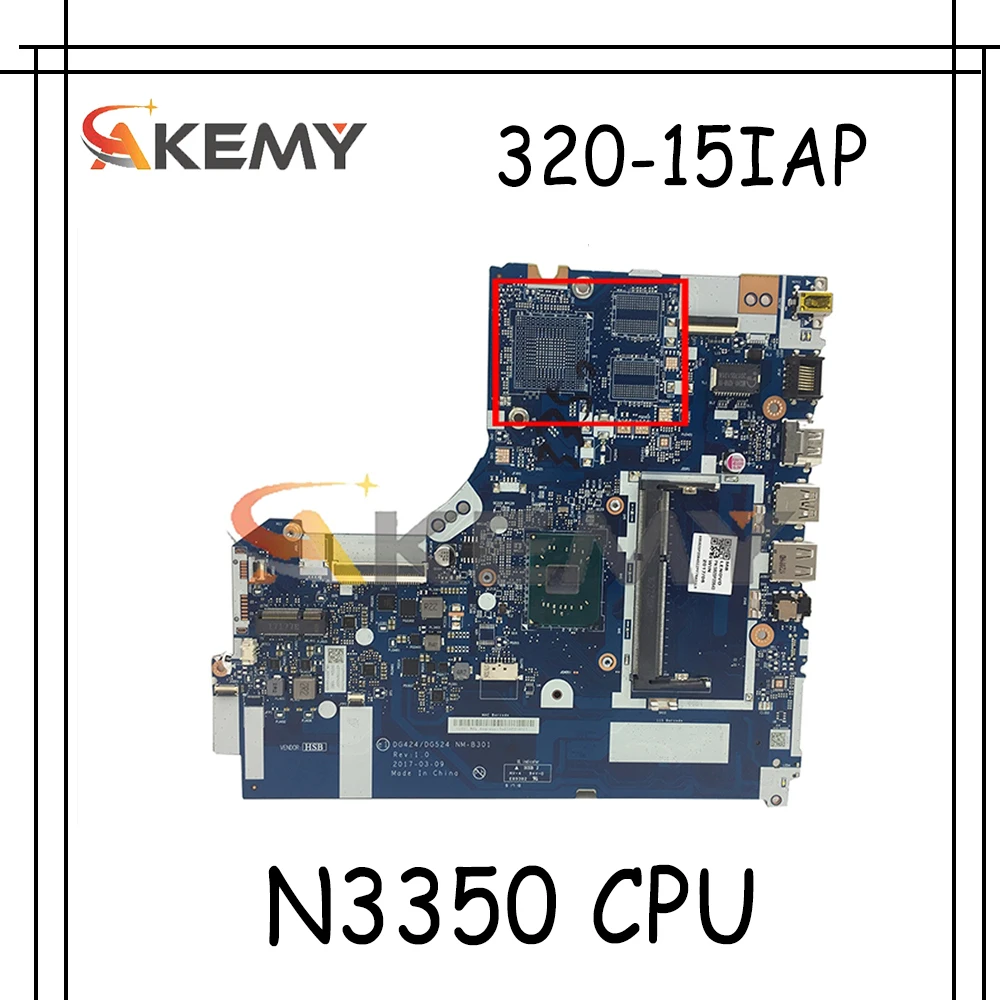 

Akemy Бесплатная доставка Новый Для Lenovo 320-15IAP Материнская плата ноутбука DG424 DG524 NM-B301 Материнская плата Процессор N3350 DDR3 Бесплатная доставка