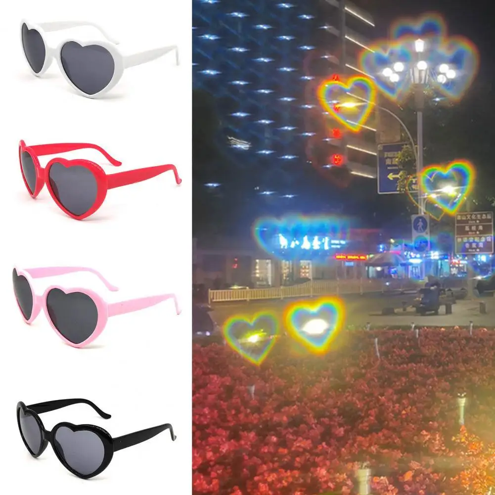

Dropshipping Effects Glasses Heart Shaped Light Becomes Heart Women Clear Vision Lightweight Diffraction Glasses Birthday Gift