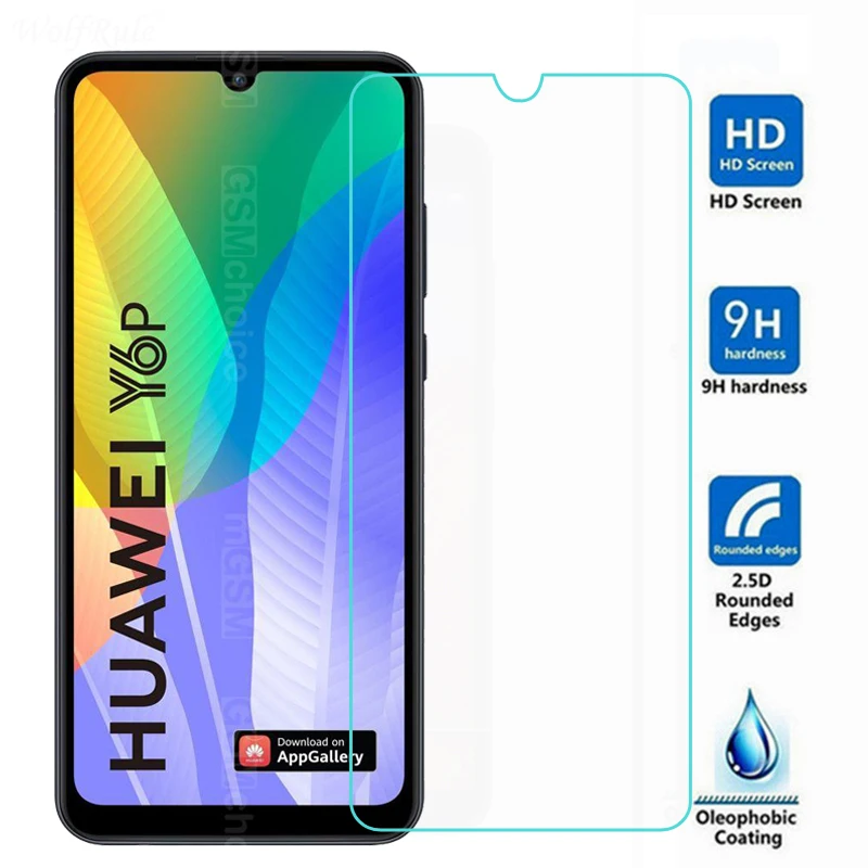 Закаленное стекло для Huawei Y6p Передняя пленка взрывозащищенный ультратонкий