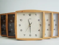 12inch simple square solid wood clocks wooden wall clock japanese original wooden wall clock