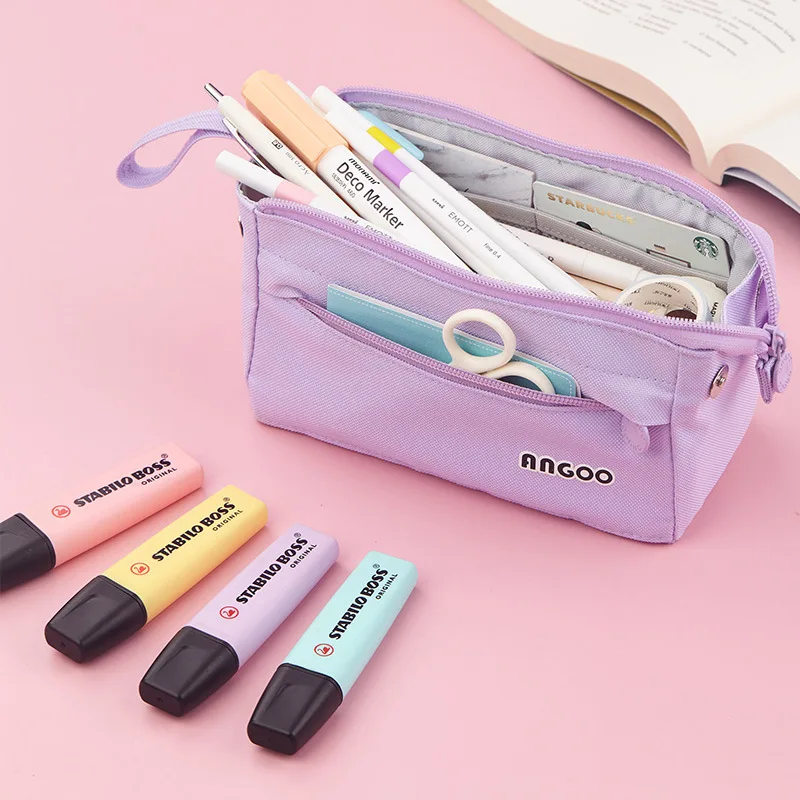 

Large-capacity simple pencil case girl stationery college junior and elementary school students high-value pencil case