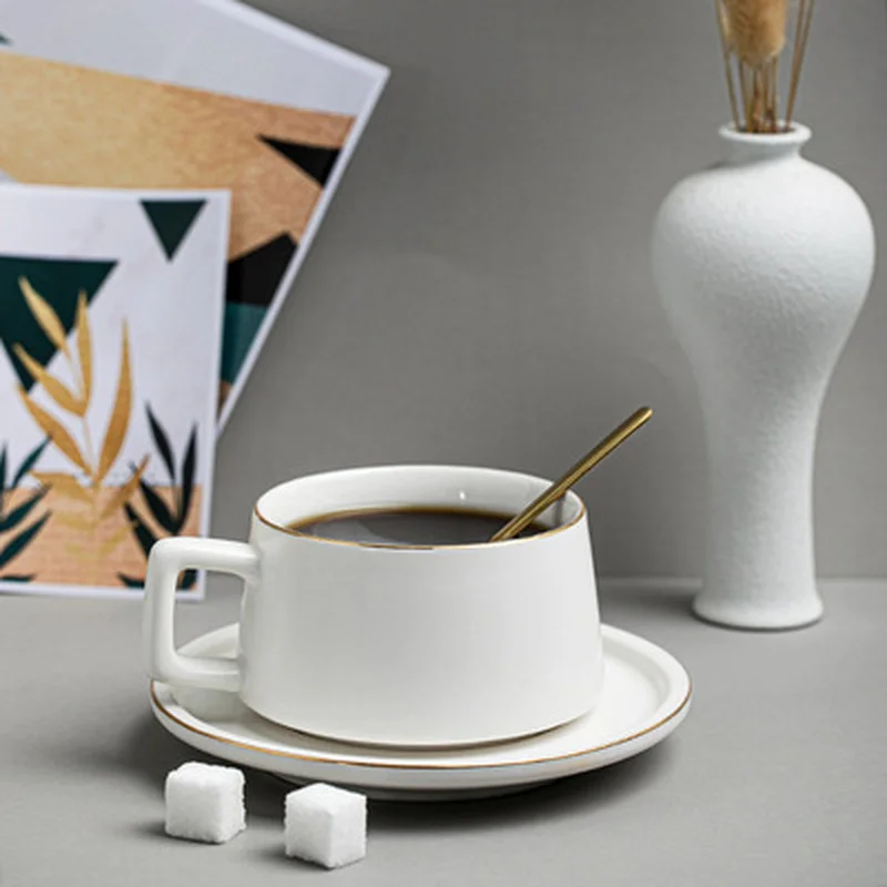 

Coffee Cup European Style Small Luxury Net Red Exquisite Cup and Saucer Set Light Luxury Ceramic Home High-end Afternoon Tea Set