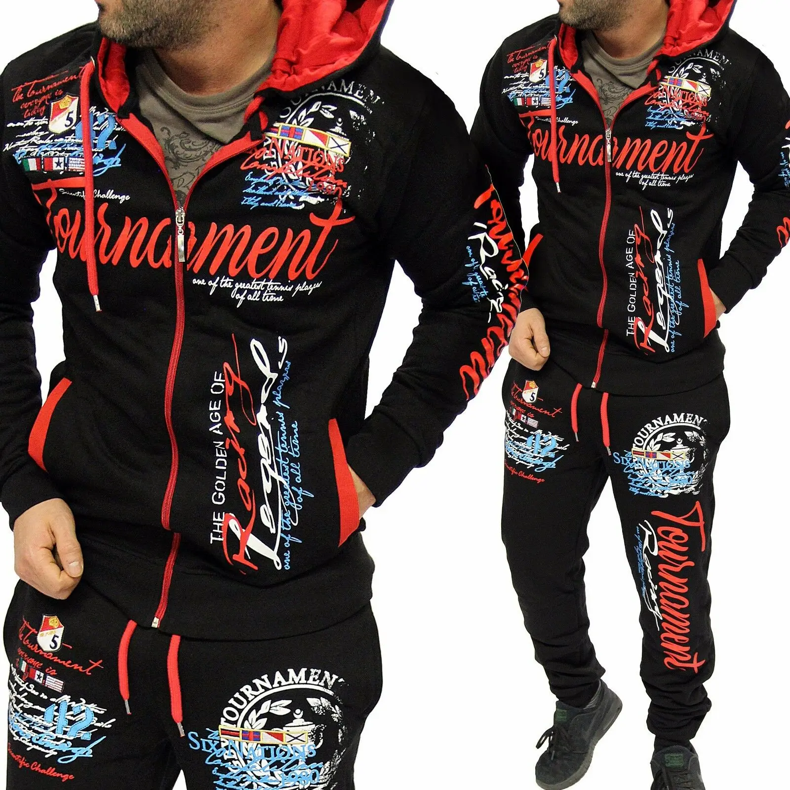 Бренд мужской спортивный костюм куртка с капюшоном s новый для мужчин Набор