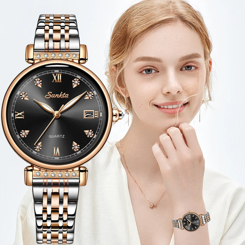 

Relogio Feminino SUNKTA 2020 женские часы Топ люксовый бренд Креативный дизайн стальные женские наручные часы женские часы Montre Femme