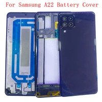 battery cover rear door back case housing for samsung a22 a225 4g battery cover with middle frame camera lens logo repair parts