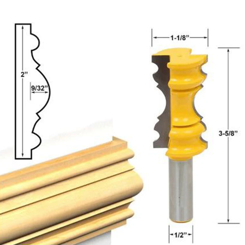 

Crown Molding Router Bit Cutting Trimming Engraving Woodworking Door line