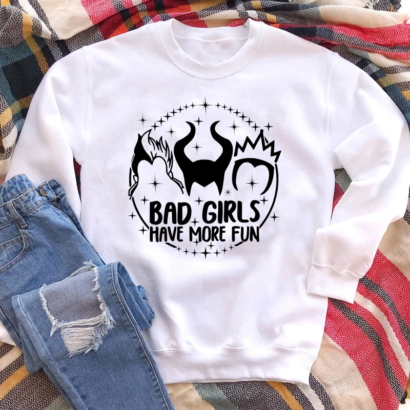 

Плохие девчонки получить больше удовольствия Толстовка Забавный 90s подарок на вечеринку в честь Хэллоуина модные пуловеры для женщин с дли...