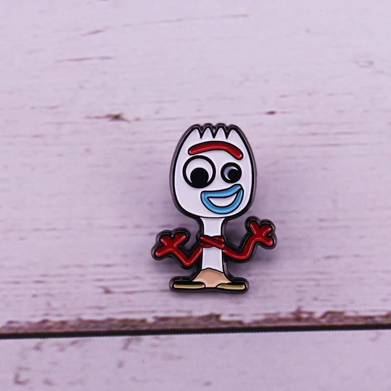 Forky-Hi I'm trash нагрудная булавка милая история игрушек 4 вдохновленные аниме ювелирные изделия