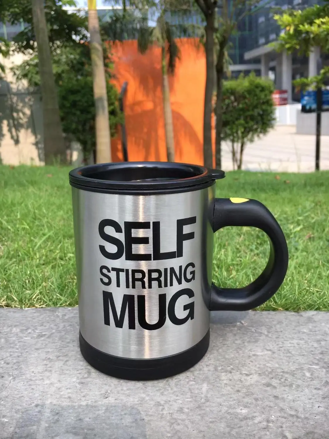 genuine high quality lazy man automatic plastic self stirring mug coffee with lid | Дом и сад