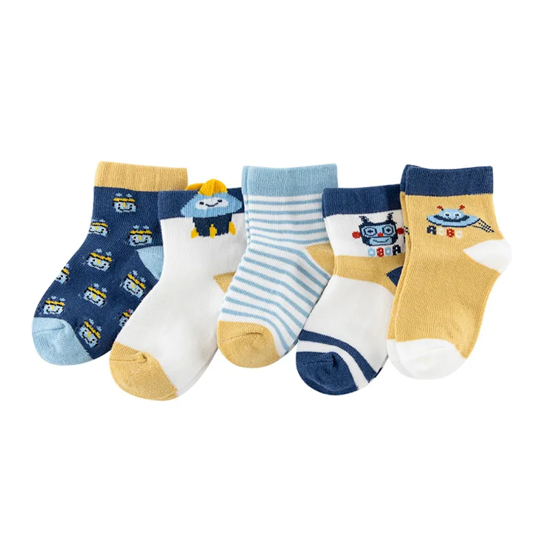 Quality 5 pairs/lot Cartoon Dinosaur Soft Summer Spring Autumn Thick Cotton Knit Baby Socks Kids Boy Newborn |
