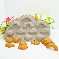 cloud rainbow silicone mold kitchen resin baking tool diy cake mousse chocolate ice cube pudding fudge lace decoration moulds