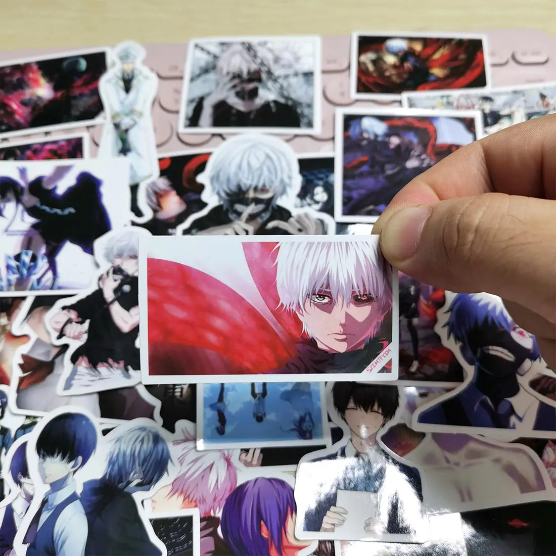 

50pcs Tokyo Ghoul Anime Style Cool Mix Phone Laptop Skateboard Motorcycle Car Stickers Pack for Guitar Fridge Case Bike Sticker