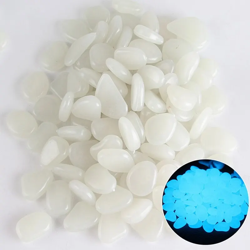 

50pcs Glow in The Dark Pebbles Glow Stones Rocks Luminous Pebble for Outdoor Decor Garden Lawn Yard Aquarium Walkway Fish Tank