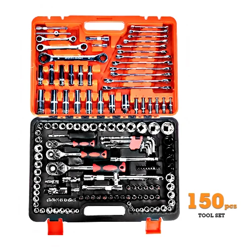 150pcs 121 шт. 150 шт. Инструменты для ремонта автомобиля механические инструменты набор торцевых ключей инструменты для авто трещотка Двусторонняя отвертка Набор шестигранных ключей - Цвет: 150pcs