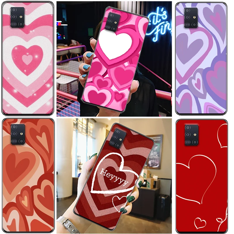 

Purple Heart Swirl Pattern Phone Case For Samsung Galaxy A72 A71 A52 A51 For Samsung A72 A71 A52 A51 4G 5G Funda Carcasa Coque