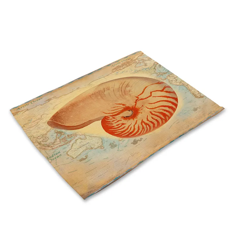 Морская подстилка с улиткой и морскими звездами кухонная коврики для обеденного