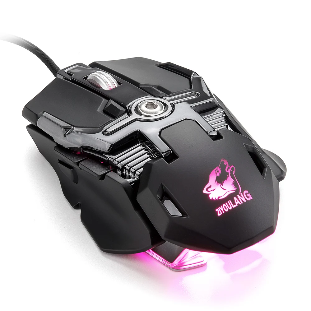 Проводная профессиональная игровая Регулируемая USB 6400 dpi светодиодная правая