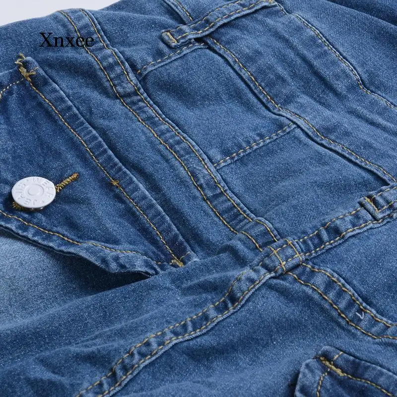 

Women Jeans High Waist Elastic Skinny Denim Long Pencil Pants Plus Size Buttons Jeans Camisa Feminina Hole Trouser