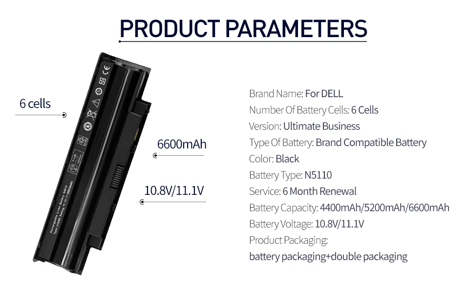 Apexway Аккумулятор для ноутбука Dell Inspiron M4040 M411R M5040 M511R N3110 N4050 N5050 Vostro 1450 1440 1540 1550 3450 3550 3750