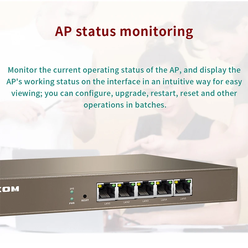 IP-COM AC1000 AP контроллер 5 * Gigabyte RJ45 сетевой порт Максимум 128 APs управление электронная