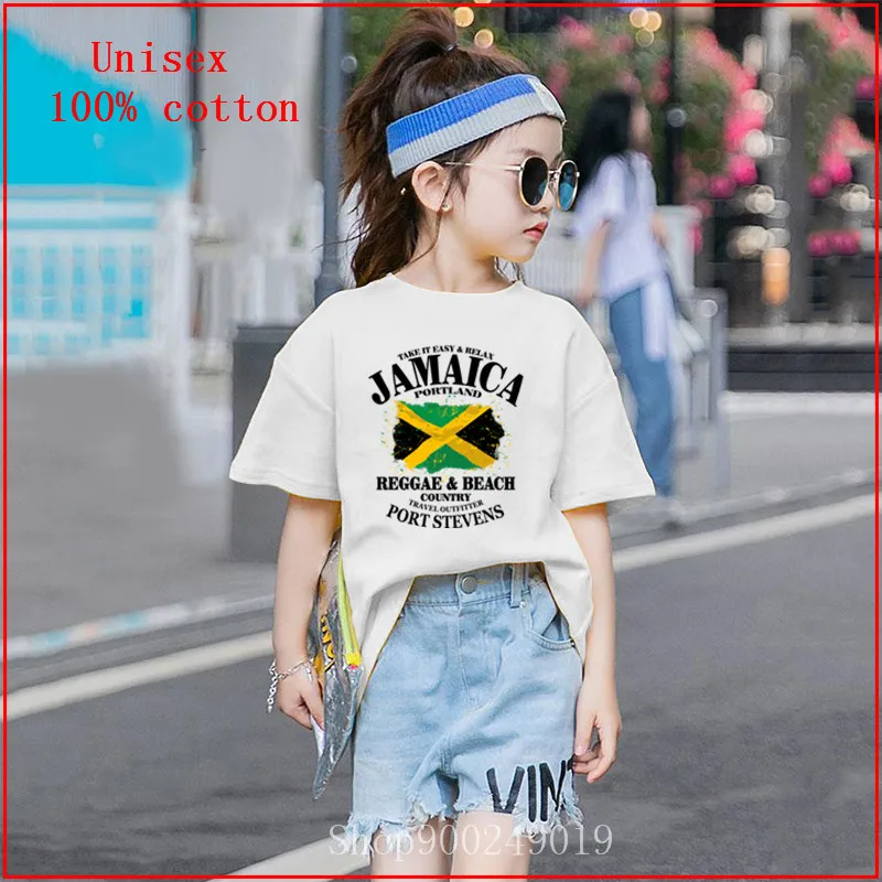Одежда для девушек в стиле регги и пляжа флаг Ямаки Портленда футболка милая