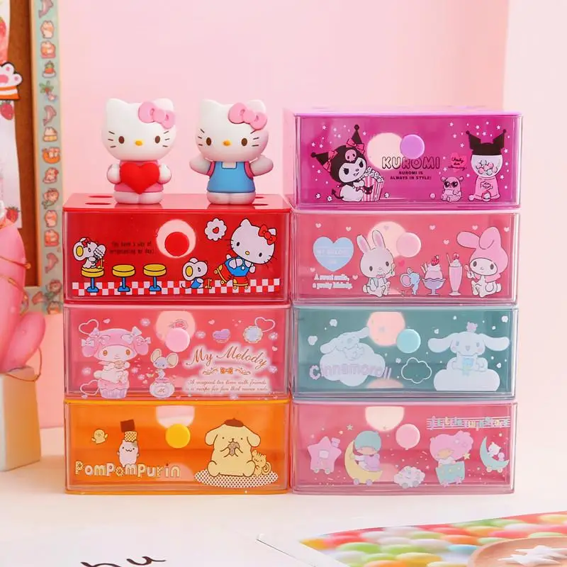 

Милый мультяшный Sanrio Kuromi My Melody Cinnamoroll хлопковый милый Настольный ящик для хранения аниме плюшевые игрушки для девочек подарок на день рожде...