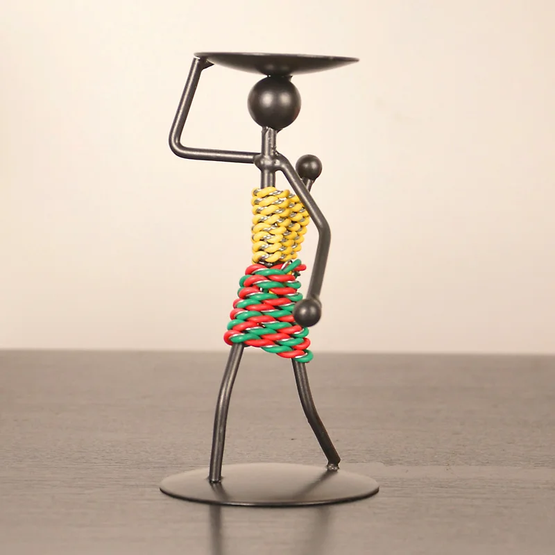 

Modern Simple Cute Metal Candle Holders Iron Art Rustic Wedding Candelabra Ornaments Chandelier Bougeoir Home Decoration Ec50ll