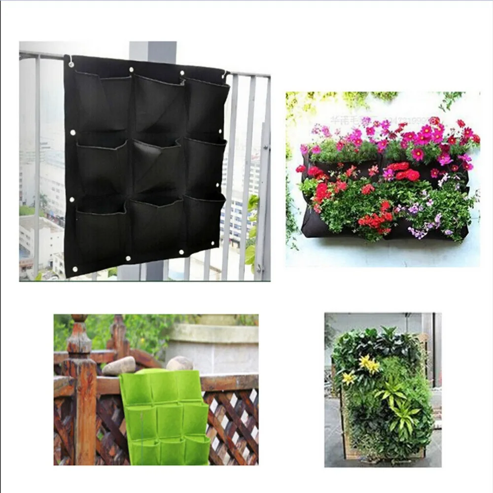 Настенный вертикальный фетровый контейнер для выращивания растений 9