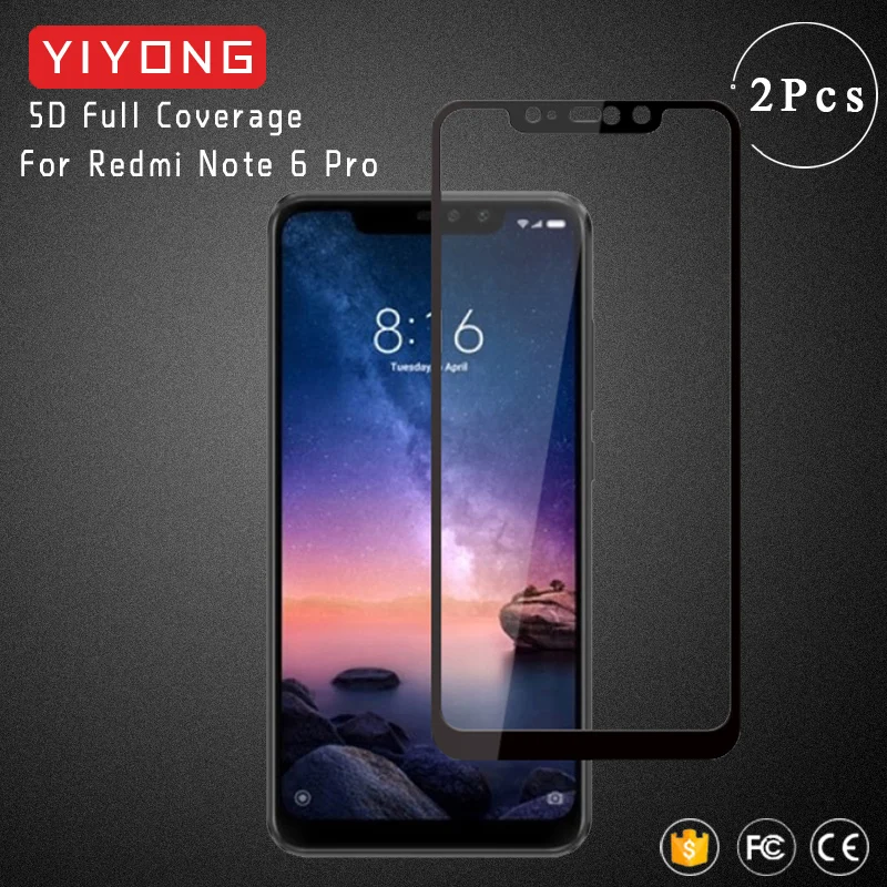 Защитное стекло YIYONG 9D для Xiaomi Redmi Note 6 Pro полное покрытие протектор экрана из