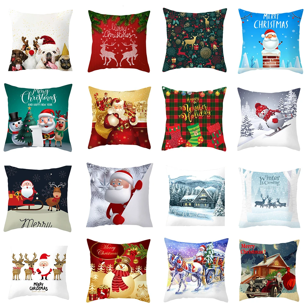 

Zerolife Pillow Case 45x45 Cm Christmas Cushion Cover Merry Christmas 2021 Decoration for Home Noel Natal Navidad New Year 2022